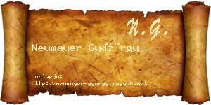 Neumayer György névjegykártya